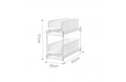 China 2 Tier Plastic Pull Out Shelves Plastic Organizer Shelf For Kitchen supplier