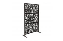 China Black Shelf Room Divider Screen Foldable Rectangle Carved Design supplier