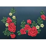 Colorful Polyester Neckline Embroidered Applique Patches / Large Embroidered Flower Patches for sale