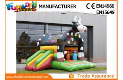 China Large Inflatable Bouncer Slide / 0.55mm PVC Tarpaulin Inflatable Cow Bouncer supplier