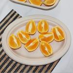 Fruit Eco Compostable Sugarcane Plates Round Biodegradable Sugarcane Bagasse Plates