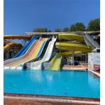 Fiberglass Mat Racer Water Slide Cluster Rainbow Water Slide 6m Height