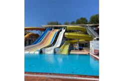 China Fiberglass Mat Racer Water Slide Cluster Rainbow Water Slide 6m Height supplier
