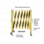 Metal Expandable Barrier Gates , Portable Folding Safety Barrier With Casters