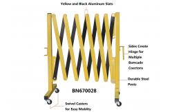 China Metal Expandable Barrier Gates , Portable Folding Safety Barrier With Casters supplier