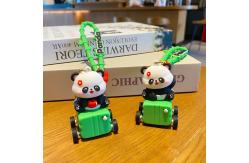 China Silicone Keychain Pendants For Purse , Cute Panda Keychain Charms supplier