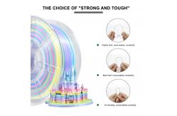 China 1.75mm Toughness Enhanced Silk Macaroon Rainbow  PLA+ High Quality 3D Printer Filament supplier