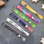 Woven Fabric Cloth Wristbands Bracelet for Various Events Adjustable Disposable OEM Accepted Printed on One or Double Side for sale