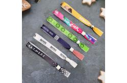 China Woven Fabric Cloth Wristbands Adjustable Disposable OEM Accepted One Side Or Double Side Printed Ideal For Event Promotion supplier
