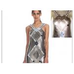 Decorative Shiny Metal Sequin Fabric , Metal Mesh Fabric For Clothing for sale