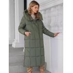 115cm Length Long Women Jacket Dark Colours Winter Warmth Graphene Self Heating Line Weather Resistant Hooked Lower Knees Length for sale
