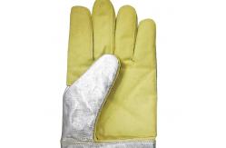 China EN407 4 Layers Palm Heat Resistant Work Gloves Aluminized Back And Cuff supplier