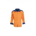 240GSM Navy Contrast Orange Work Coat 65% Polyester 35% Cotton Twill 2/1 for sale