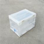 Attached Lids Collapsible Plastic Tote Boxes / Foldable Plastic Container for sale