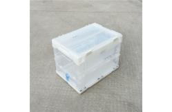China Attached Lids Collapsible Plastic Tote Boxes / Foldable Plastic Container supplier