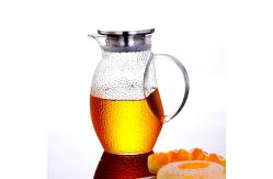 China Bird Shaped Drink Pitcher With Lid , Lightweight Glass Juice Pitcher With Handle supplier