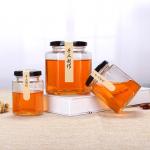 Handmade Stackable Glass Jam Jar Hexagonal Shape Small For Food Storage