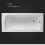 China Acrylic Drop-In Bathtub Modern Built-In Tub White Color Rectangle Shaped manufacturer