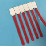714 Lint Free Red PP Stick Flat Square Polyester Swabs Cleanroom Cleaning Swab Stick for sale