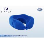 Blue Velboa Machine Washable + Elastic Carry Strap Travel Neck Pillow with Memory Foam for sale