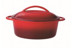 China Enamel oval cast iron casserole supplier