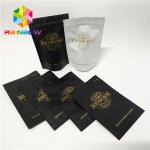 Plastic zipper matte black Snack Bag Packaging stand up resealable coffee k pouch for sale