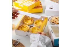 China Egg Tart Packaging Cake Boxes With CMYK / Pontone Offsent Printing And Biodegradable Material supplier