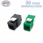 Green Color Rj45 Modular Jack Cat6A Keystone Jack UTP Unshielded 180 Degree for sale