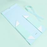 Customized Elegant Magnetic Folding Cardboard Rigid Box Makeup Box With Ribbon
