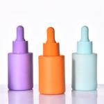 Macaron Colorful Customized Colors Glass Essential Oil Bottle and Plastic Smooth Dropper for sale