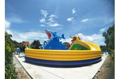 China Customized Inflatable Water Parks , Giant Shark Inflatable Swimming Pool With Slide supplier