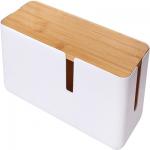 Plastic Small Cable Management Box With Bamboo Lid for sale