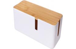 China Plastic Small Cable Management Box With Bamboo Lid supplier