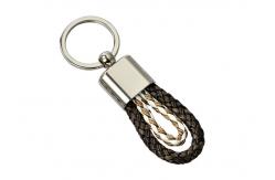 China PU Braided Rope Leather Key Chains Weave Knitting Handmade Car Key Ring supplier