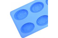 China Household Diy Oval Baking Mold , Oem Custom 6 Cavity Silicone Soap Mold supplier