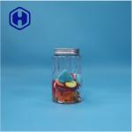 Transparent Round Plastic PET Mint Candies Sugar Food Grade Jar Aluminium Top Lid for sale