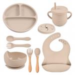 FDA Baby Silicone Feeding Set 200ml Silicone Tableware Set for sale
