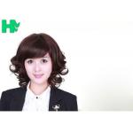 100% Density Short Cut Coarse Lady Deep Brown Hair Wig / Synthetic Bob Wigs for sale