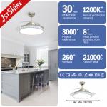 3 Pc Plastic Foldable Retractable Ceiling Fan Light 42 Inch Smart Remote