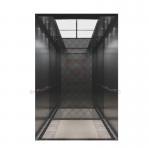 Business Building Elevator Cabin Decoration Car Design Ceiling Titanium Black Mirror , LED Lighting for sale