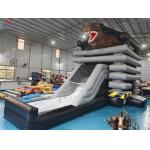 New Design Inflatable Bounce Castle With Slide Commercial Dinosaur Theme for sale