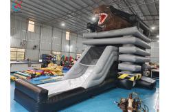 China New Design Inflatable Bounce Castle With Slide Commercial Dinosaur Theme supplier