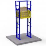 Double Mast Goods Lift Hydraulic Warehouse Cargo Lift Double Guide Rail 7m