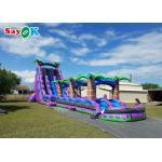 Purple Inflatable Water Slide Commercial Grade Water Slide Inflatable With Pool