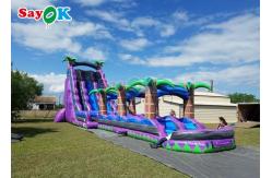 China Purple Inflatable Water Slide Commercial Grade Water Slide Inflatable With Pool supplier