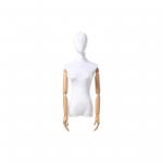 Velvet Female Half Body Mannequin Stand With Wooden Arms 37cm Shoulder for sale