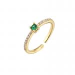 Colorful Gemstone Diamond Bands Rings 18k Gold Plated Adjustable for sale