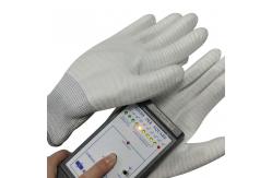 China Polyester Anti Static PU Palm Coated ESD Gloves For Electronic Industry supplier