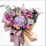 64X34X0.36 cm Well Handfeel Double-sided Plastic Flower Wrapping Paper with Gold