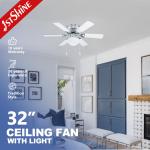 32 inch 6 MDF blade ceiling fan light controlled by remote and pure copper motor for sale